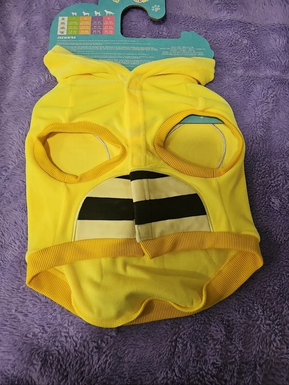 Original Squishmallows  Sunny the bee Pet‎ Hoodie Costume/Sweater Small